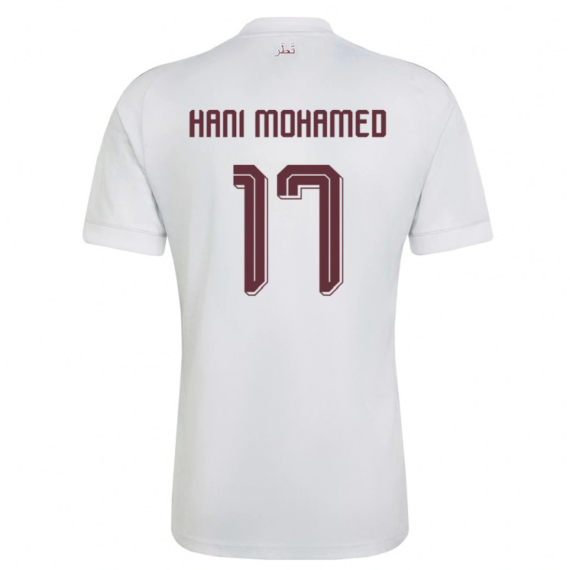 Danxen Kid Qatar Yazan Mohamed #17 White Burgundy Away Jersey 26-28 T-Shirt