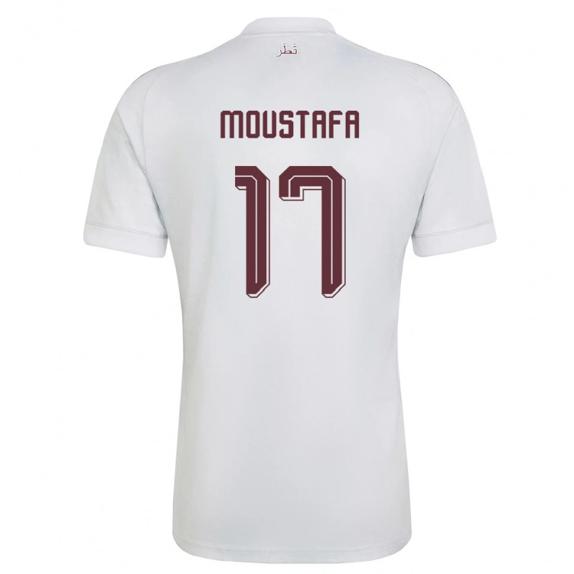 Danxen Kid Qatar Abdelrahman Moustafa #17 White Burgundy Away Jersey 26-28 T-Shirt