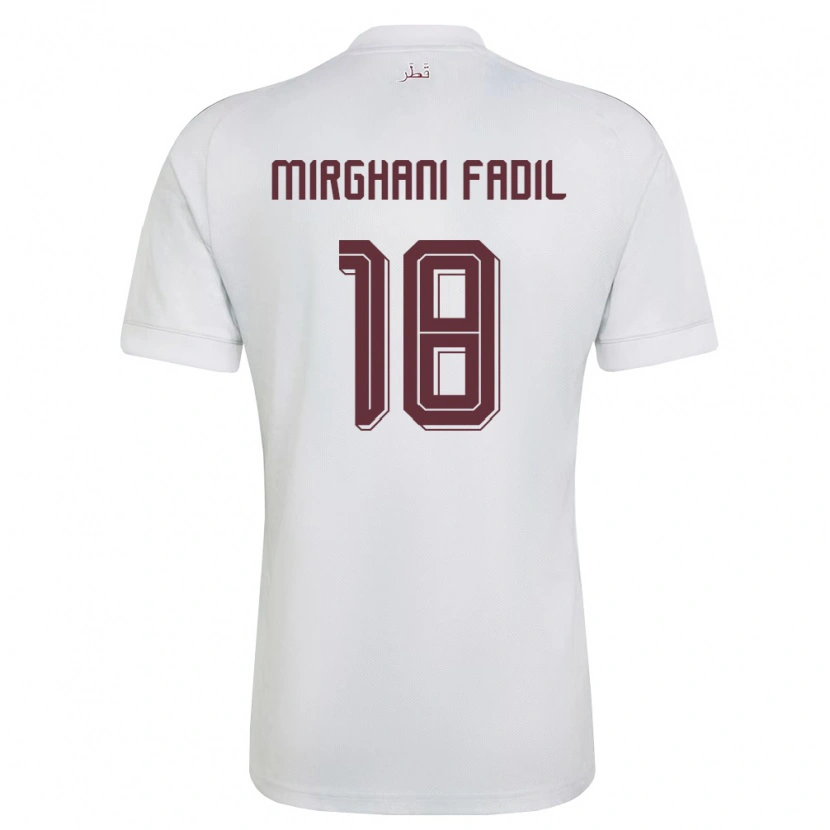 Danxen Kid Qatar Awab Mirghani Fadil #18 White Burgundy Away Jersey 26-28 T-Shirt