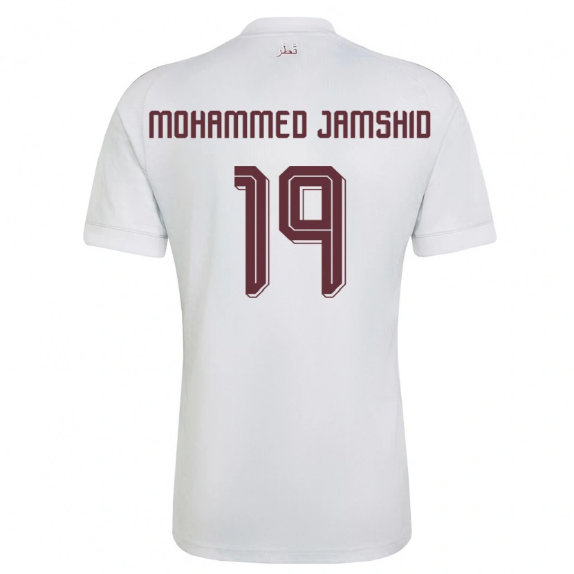 Danxen Kid Qatar Tahsin Mohammed Jamshid #19 White Burgundy Away Jersey 26-28 T-Shirt