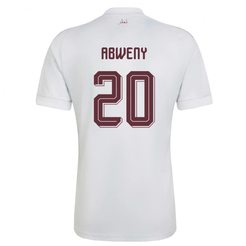 Danxen Kid Qatar Anas Abweny #20 White Burgundy Away Jersey 26-28 T-Shirt