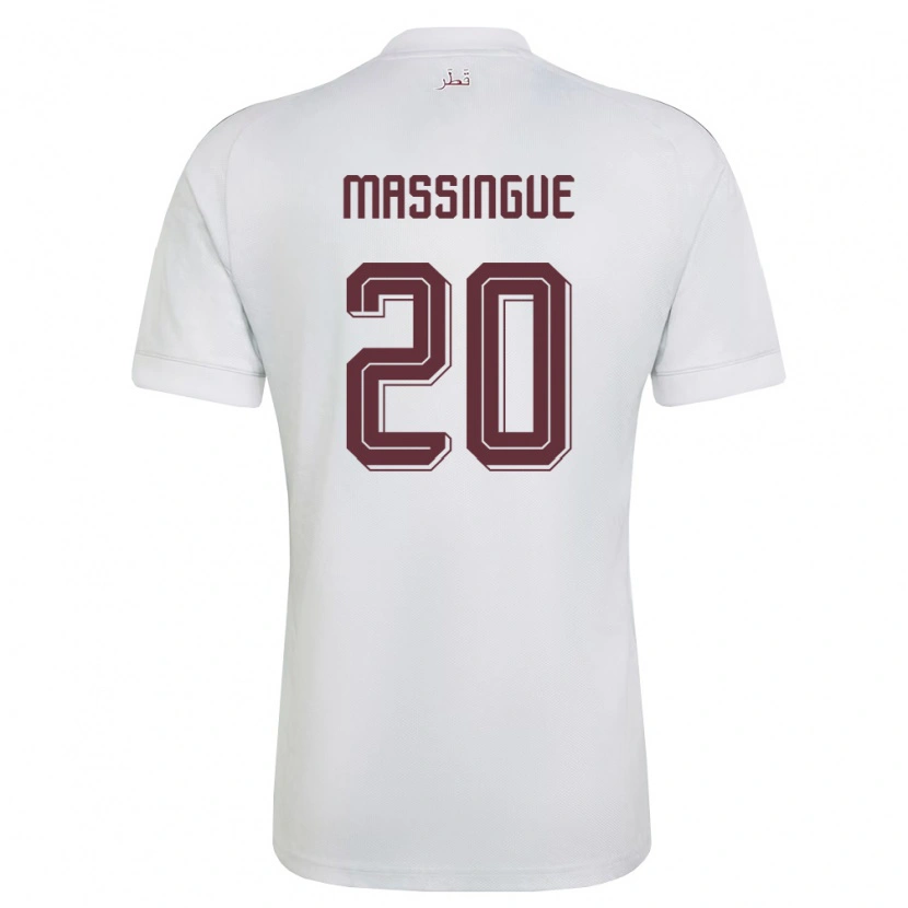 Danxen Kid Qatar Kelvin Massingue #20 White Burgundy Away Jersey 26-28 T-Shirt