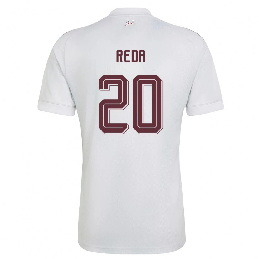 Danxen Kid Qatar Salem Reda #20 White Burgundy Away Jersey 26-28 T-Shirt