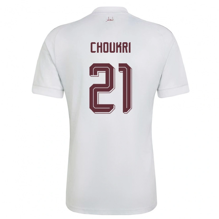 Danxen Kid Qatar Khaled Choukri #21 White Burgundy Away Jersey 26-28 T-Shirt