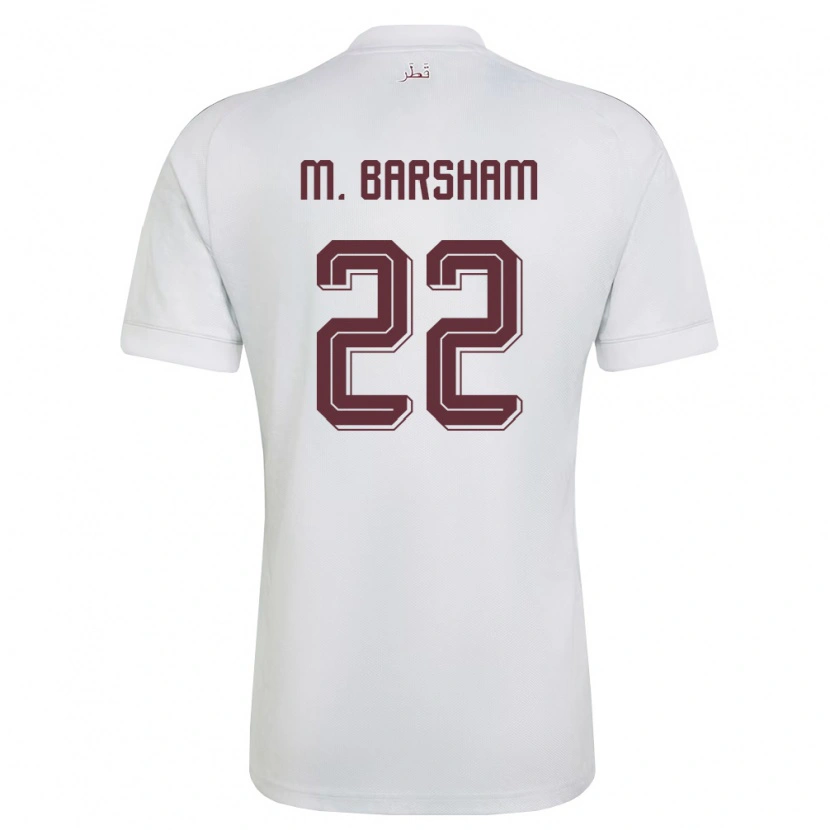 Danxen Kid Qatar Meshaal Barsham #22 White Burgundy Away Jersey 26-28 T-Shirt