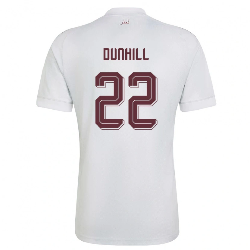 Danxen Kid Qatar Cristian Dunhill #22 White Burgundy Away Jersey 26-28 T-Shirt