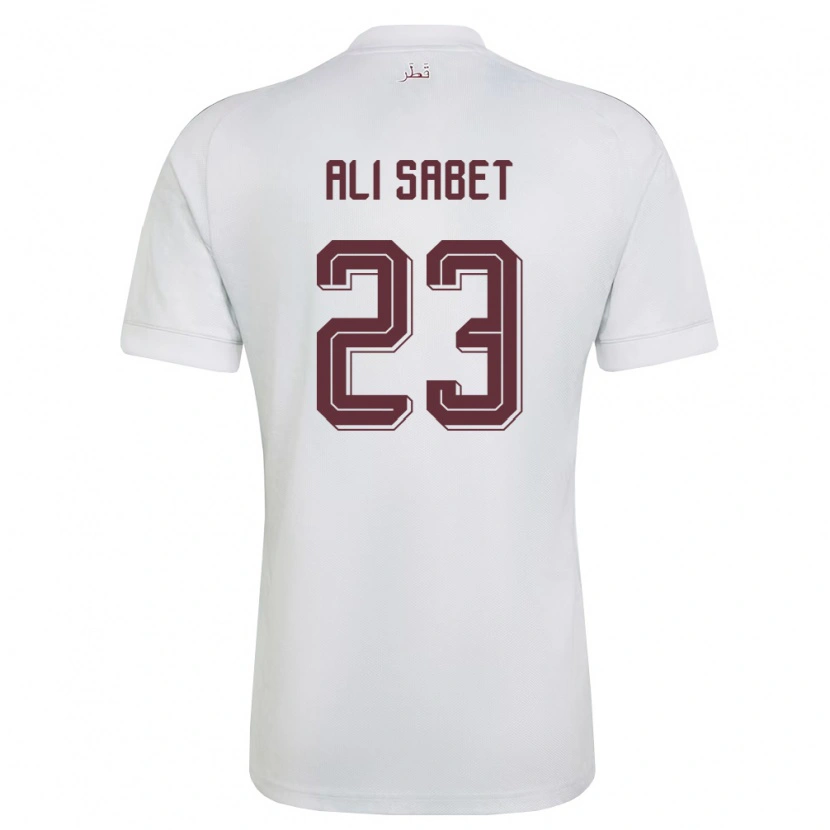 Danxen Kid Qatar Omar Ali Sabet #23 White Burgundy Away Jersey 26-28 T-Shirt