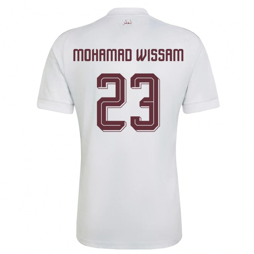 Danxen Kid Qatar Karim Mohamad Wissam #23 White Burgundy Away Jersey 26-28 T-Shirt