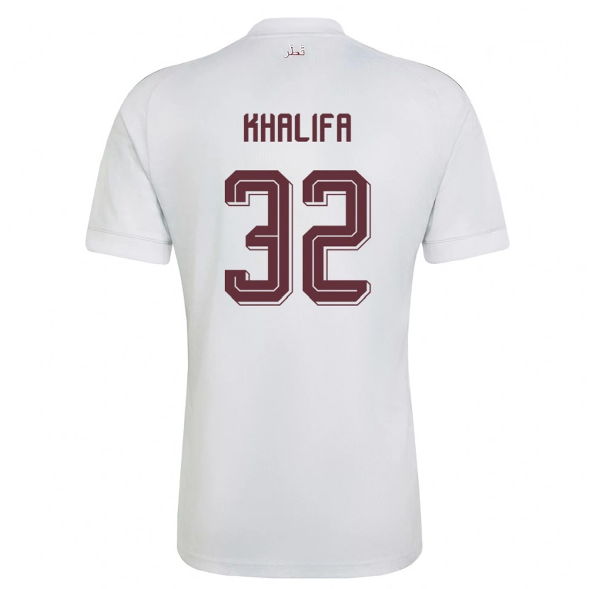 Danxen Kid Qatar Duana Khalifa #32 White Burgundy Away Jersey 26-28 T-Shirt