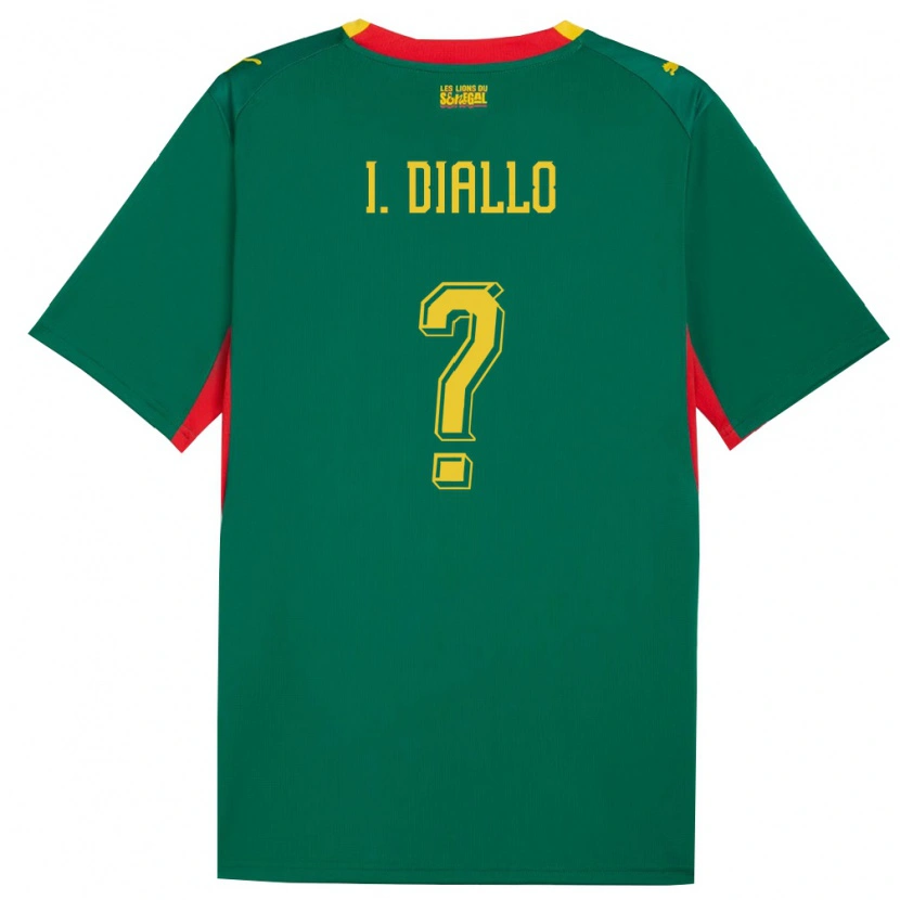 Danxen Kid Senegal Ibrahima Diallo #0 Green Yellow Red Away Jersey 26-28 T-Shirt