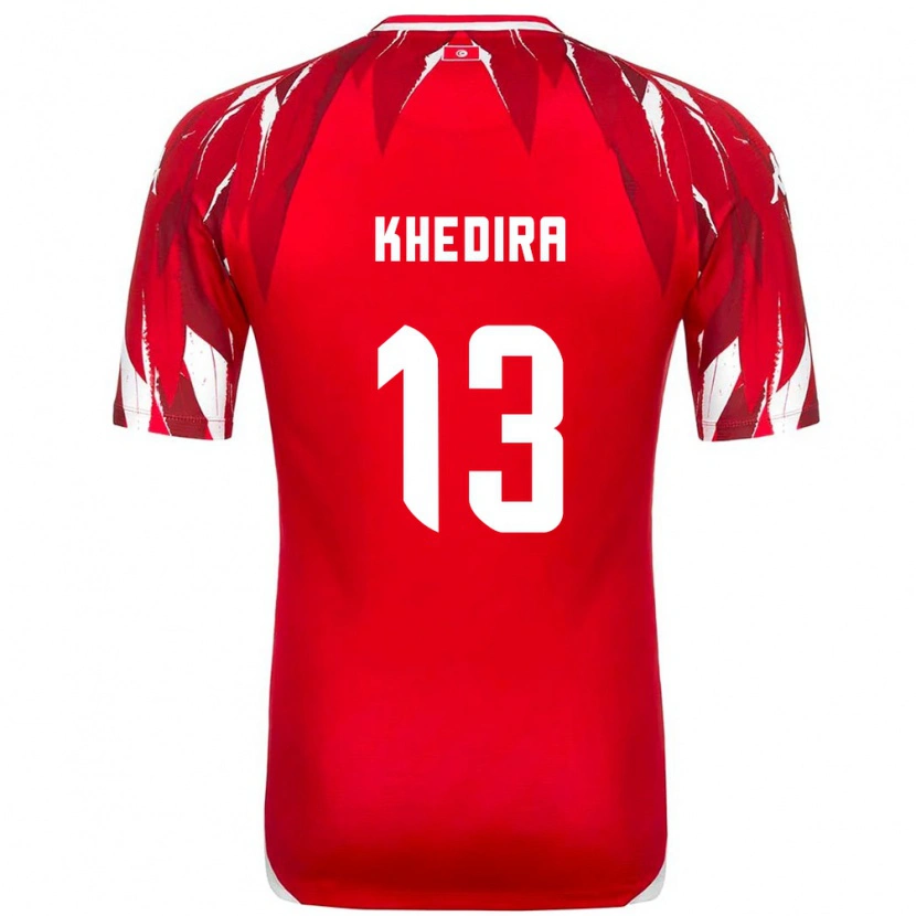 Danxen Kid Tunisia Rani Khedira #13 Red White Away Jersey 26-28 T-Shirt