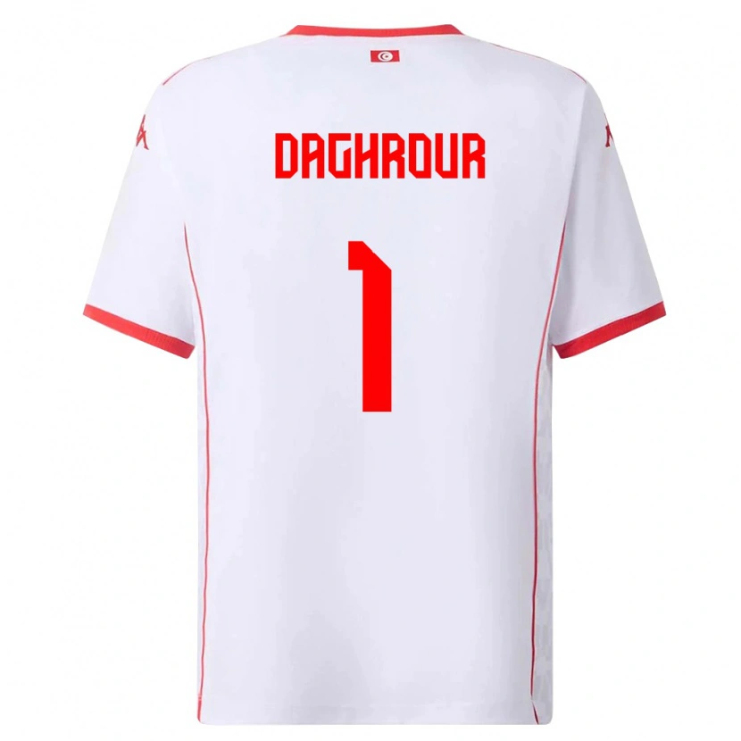 Danxen Kid Tunisia Mohamed Daghrour #1 White Red Away Jersey 26-28 T-Shirt