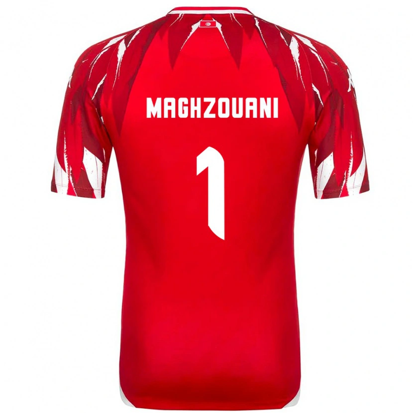 Danxen Kid Tunisia Wassim Maghzouani #1 Red White Away Jersey 26-28 T-Shirt