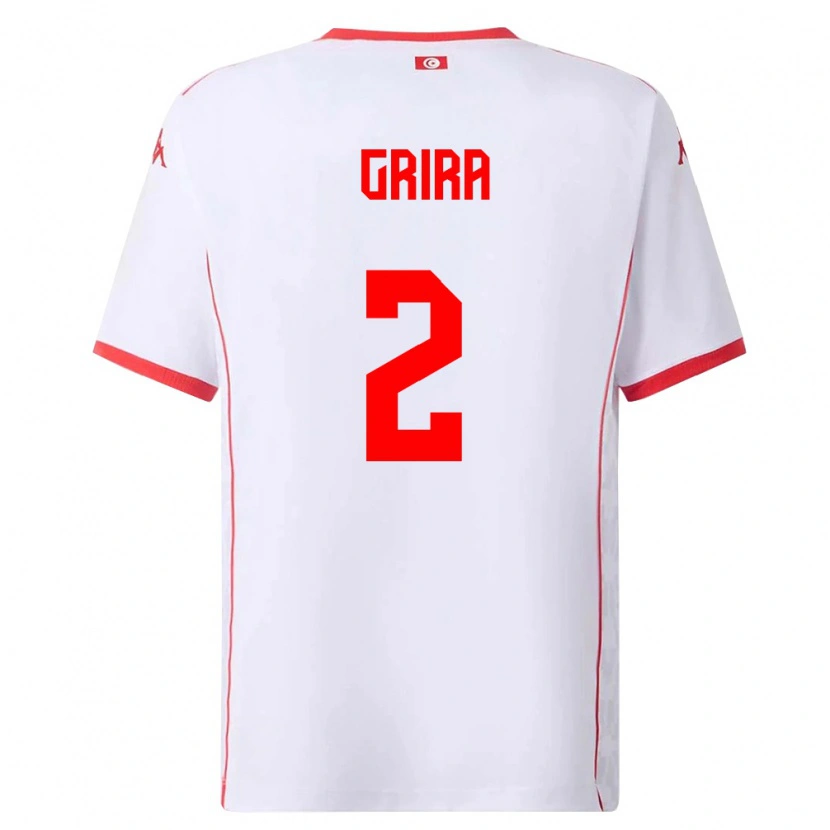 Danxen Kid Tunisia Ayoub Grira #2 White Red Away Jersey 26-28 T-Shirt