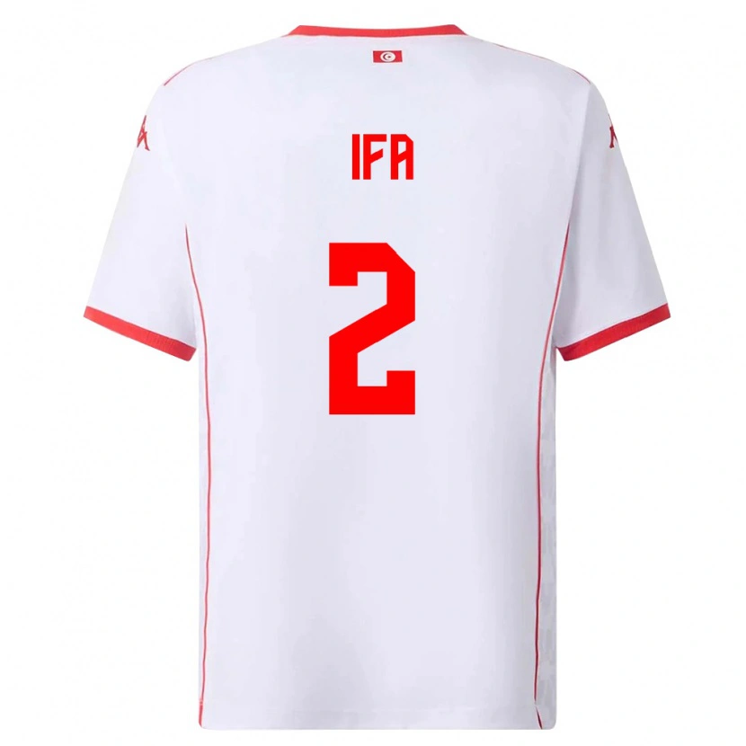 Danxen Kid Tunisia Bilel Ifa #2 White Red Away Jersey 26-28 T-Shirt