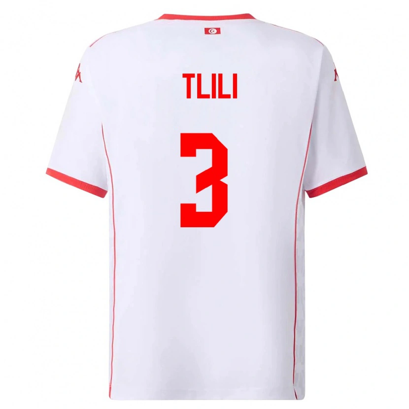 Danxen Kid Tunisia Mehdi Tlili #3 White Red Away Jersey 26-28 T-Shirt