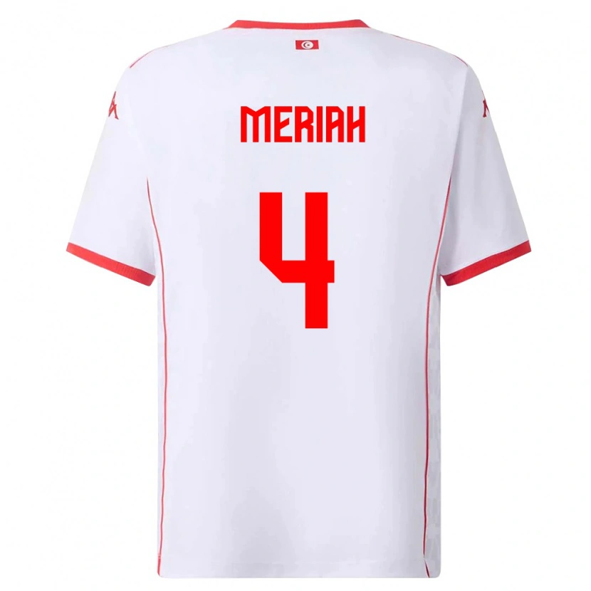 Danxen Kid Tunisia Yassine Meriah #4 White Red Away Jersey 26-28 T-Shirt