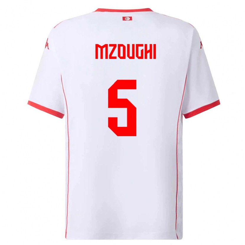 Danxen Kid Tunisia Iskander Mzoughi #5 White Red Away Jersey 26-28 T-Shirt