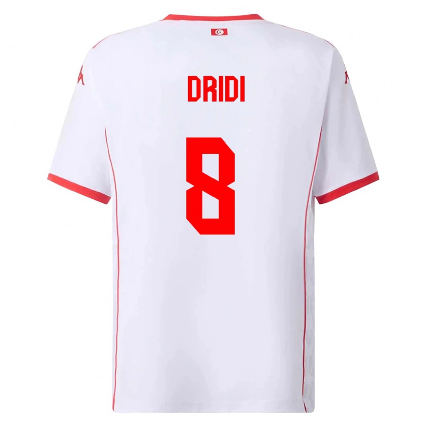Danxen Kid Tunisia Yassine Dridi #8 White Red Away Jersey 26-28 T-Shirt