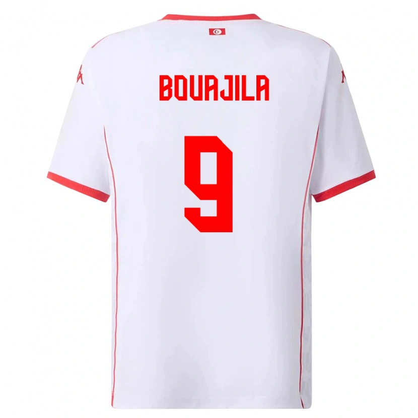Danxen Kid Tunisia Salem Bouajila #9 White Red Away Jersey 26-28 T-Shirt
