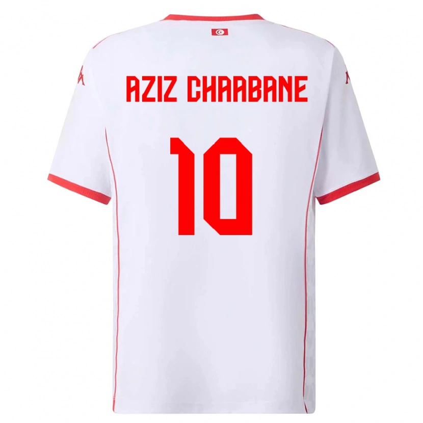 Danxen Kid Tunisia Mohamed Aziz Chaabane #10 White Red Away Jersey 26-28 T-Shirt
