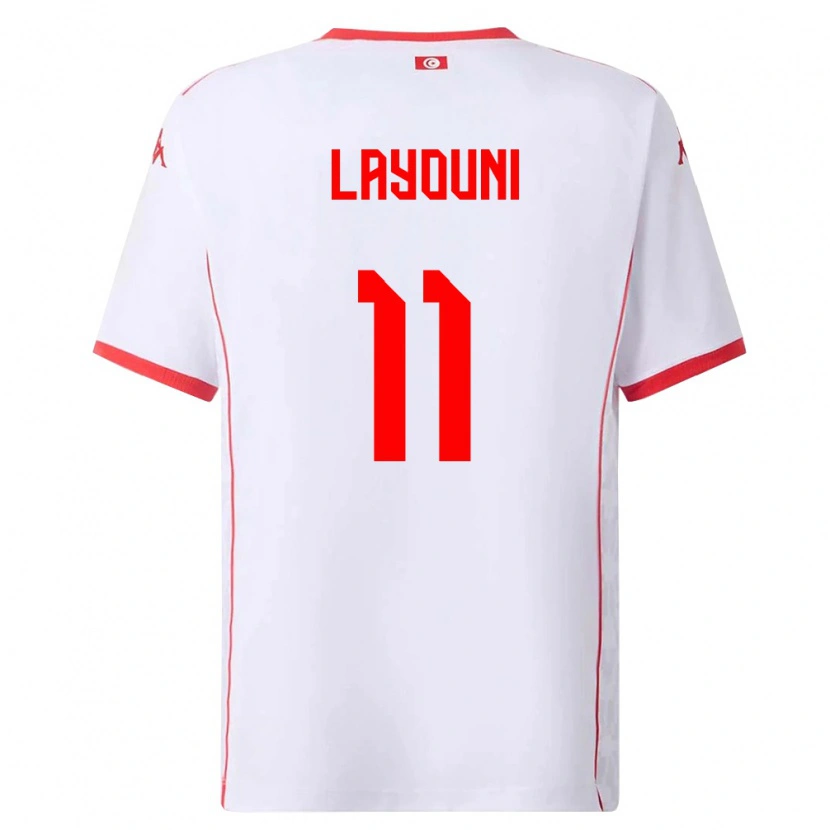 Danxen Kid Tunisia Amor Layouni #11 White Red Away Jersey 26-28 T-Shirt