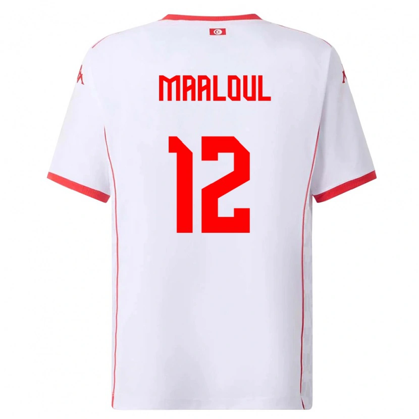 Danxen Kid Tunisia Ali Maâloul #12 White Red Away Jersey 26-28 T-Shirt