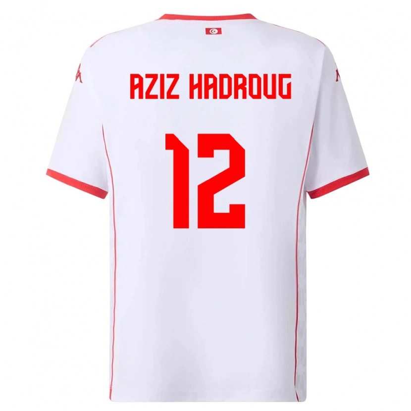 Danxen Kid Tunisia Mohamed Aziz Hadroug #12 White Red Away Jersey 26-28 T-Shirt