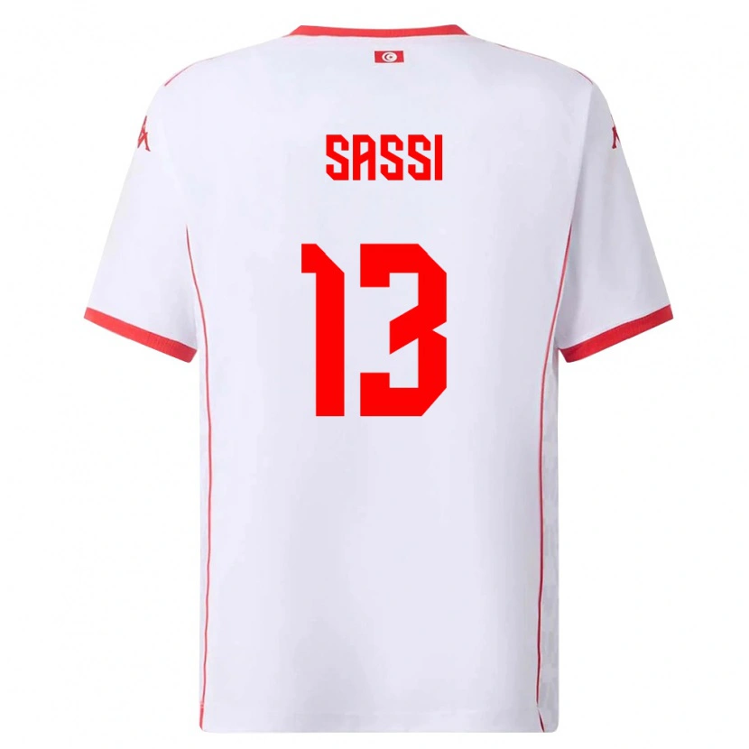 Danxen Kid Tunisia Ferjani Sassi #13 White Red Away Jersey 26-28 T-Shirt