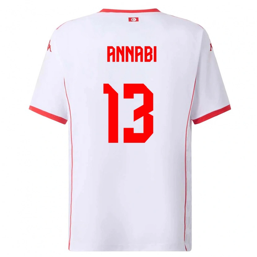 Danxen Kid Tunisia Ilias Annabi #13 White Red Away Jersey 26-28 T-Shirt