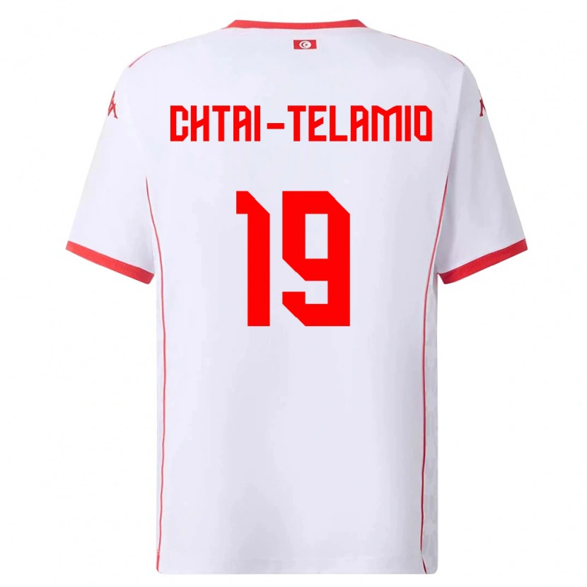 Danxen Kid Tunisia Zayon Chtaï-Telamio #19 White Red Away Jersey 26-28 T-Shirt
