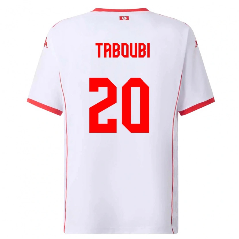 Danxen Kid Tunisia Ayhem Taboubi #20 White Red Away Jersey 26-28 T-Shirt