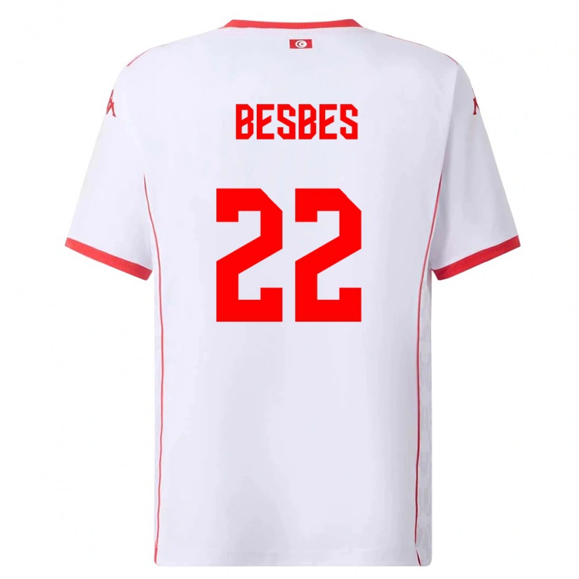 Danxen Kid Tunisia Rayen Besbes #22 White Red Away Jersey 26-28 T-Shirt