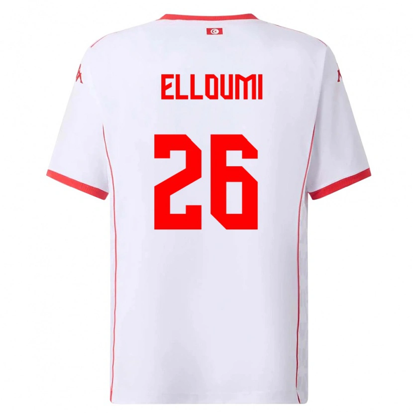 Danxen Kid Tunisia Khalil Elloumi #26 White Red Away Jersey 26-28 T-Shirt