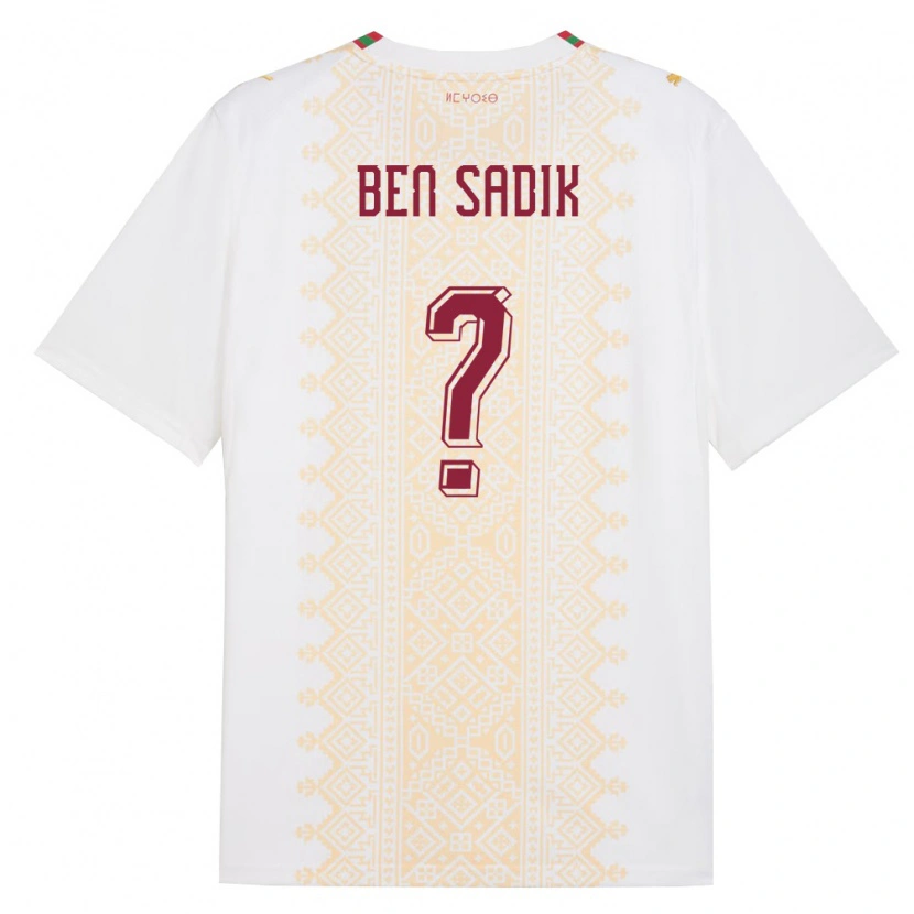 Danxen Kid Morocco Ilias Ben Sadik #0 White Gold Red Away Jersey 26-28 T-Shirt