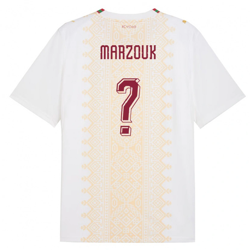 Danxen Kid Morocco Naïm Marzouk #0 White Gold Red Away Jersey 26-28 T-Shirt