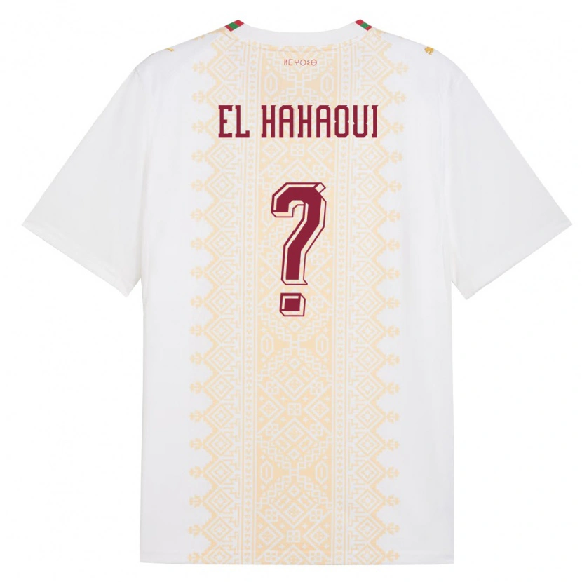 Danxen Kid Morocco Ayman El Hahaoui #0 White Gold Red Away Jersey 26-28 T-Shirt