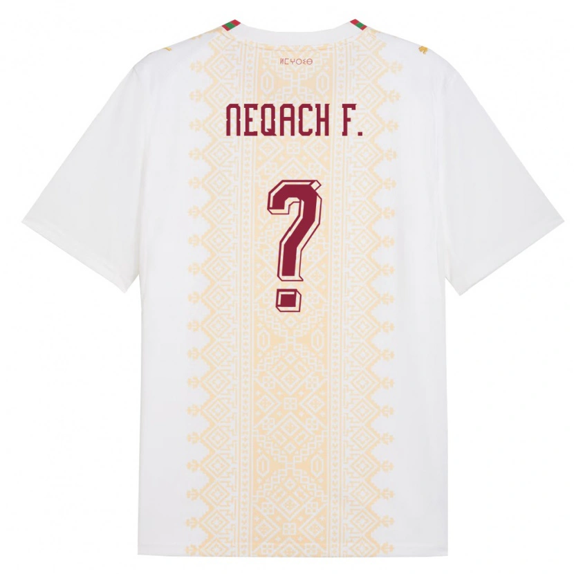 Danxen Kid Morocco Aarón Neqach Fernández #0 White Gold Red Away Jersey 26-28 T-Shirt