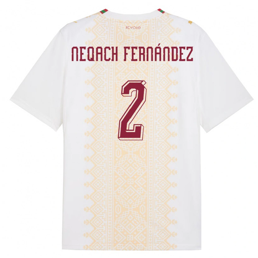 Danxen Kid Morocco Aron Neqach Fernández #2 White Gold Red Away Jersey 26-28 T-Shirt