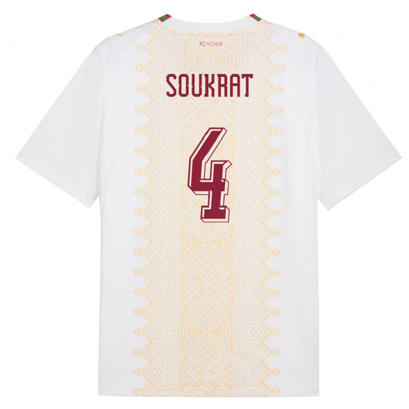 Danxen Kid Morocco Bilal Soukrat #4 White Gold Red Away Jersey 26-28 T-Shirt