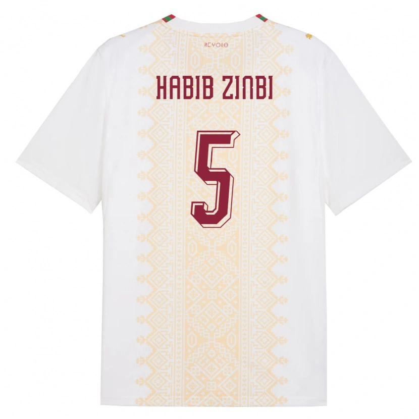 Danxen Kid Morocco Mohamed Habib Zinbi #5 White Gold Red Away Jersey 26-28 T-Shirt