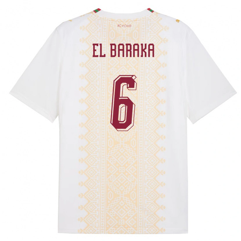 Danxen Kid Morocco Jibril El Baraka #6 White Gold Red Away Jersey 26-28 T-Shirt