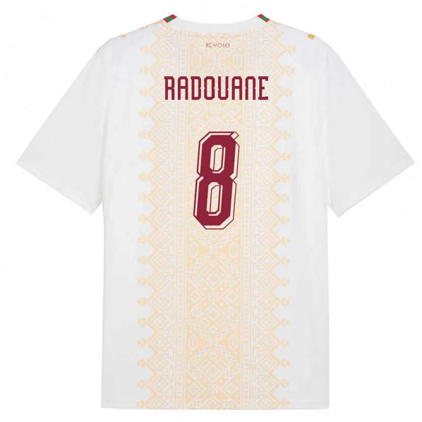 Danxen Kid Morocco Mohamed Radouane #8 White Gold Red Away Jersey 26-28 T-Shirt