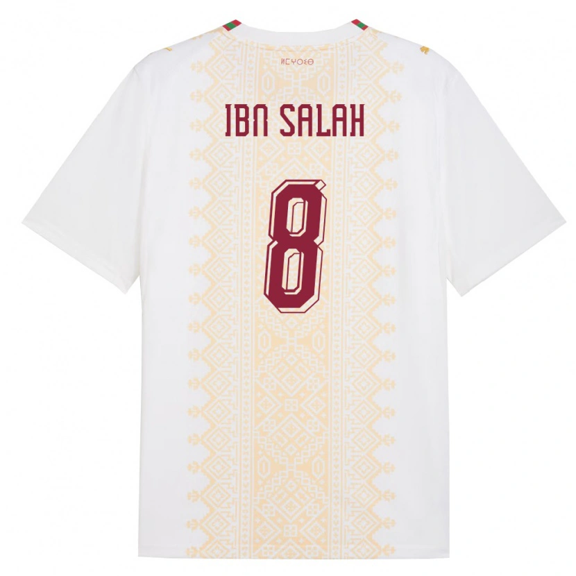 Danxen Kid Morocco Oualid Ibn Salah #8 White Gold Red Away Jersey 26-28 T-Shirt