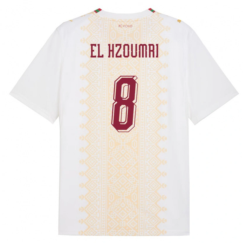 Danxen Kid Morocco Yahya El Hzoumri #8 White Gold Red Away Jersey 26-28 T-Shirt