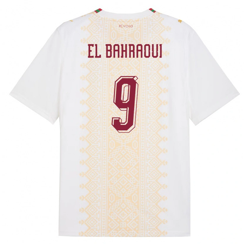 Danxen Kid Morocco Younes El Bahraoui #9 White Gold Red Away Jersey 26-28 T-Shirt