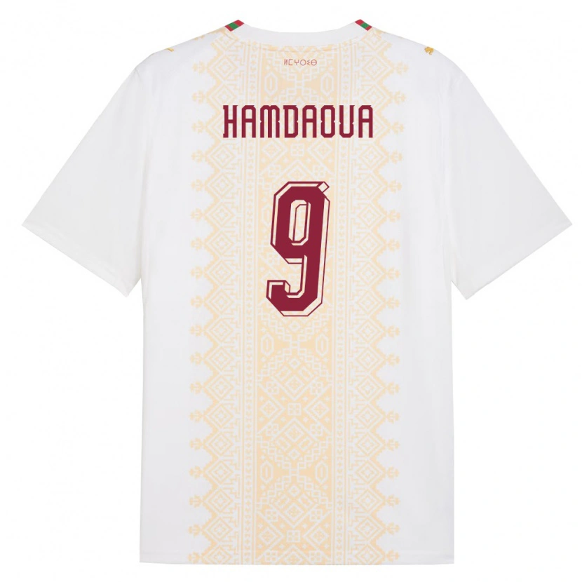 Danxen Kid Morocco Noham Hamdaoua #9 White Gold Red Away Jersey 26-28 T-Shirt