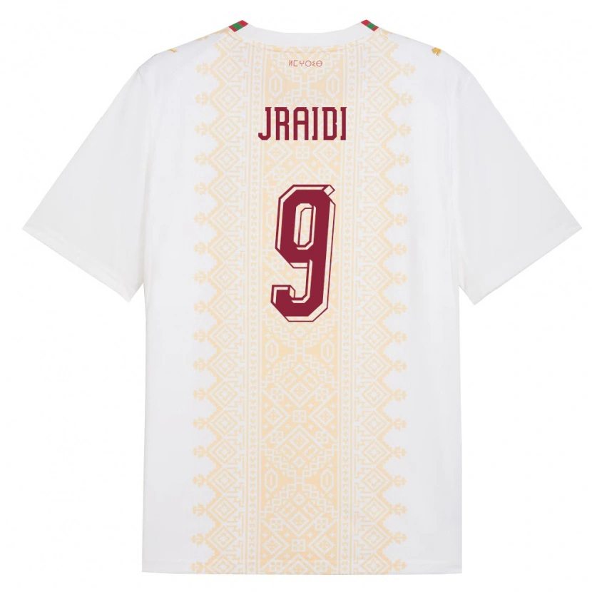 Danxen Kid Morocco Ibtissam Jraidi #9 White Gold Red Away Jersey 26-28 T-Shirt