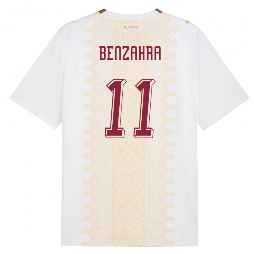 Danxen Kid Morocco Safouane Benzahra #11 White Gold Red Away Jersey 26-28 T-Shirt