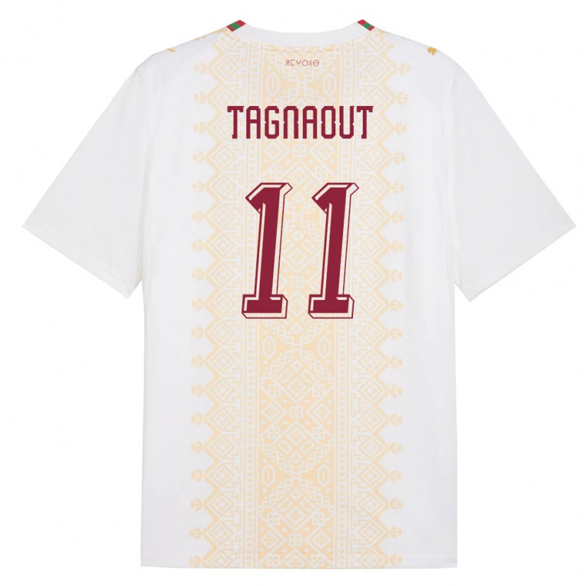 Danxen Kid Morocco Fatima Tagnaout #11 White Gold Red Away Jersey 26-28 T-Shirt